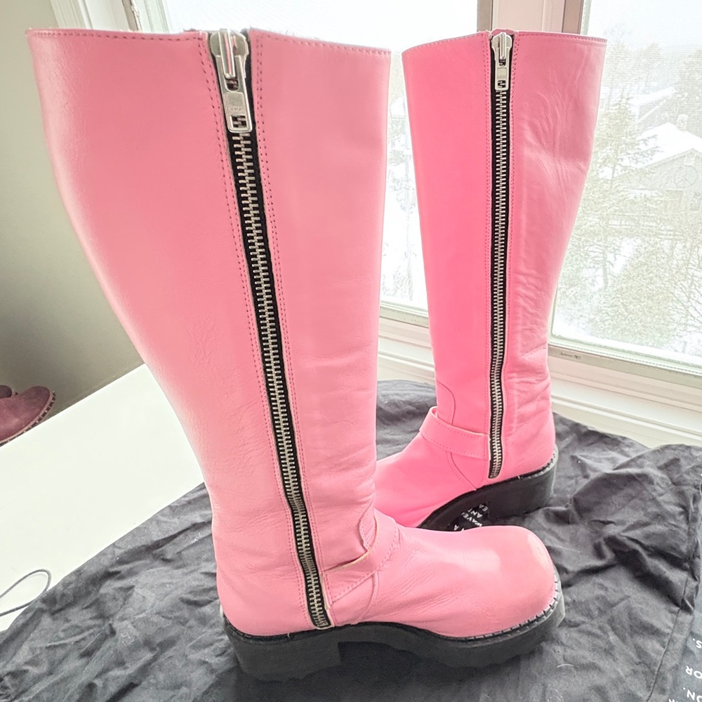 John Fluevog F-Shoe Hi Bond Girl Tall Leather Boots